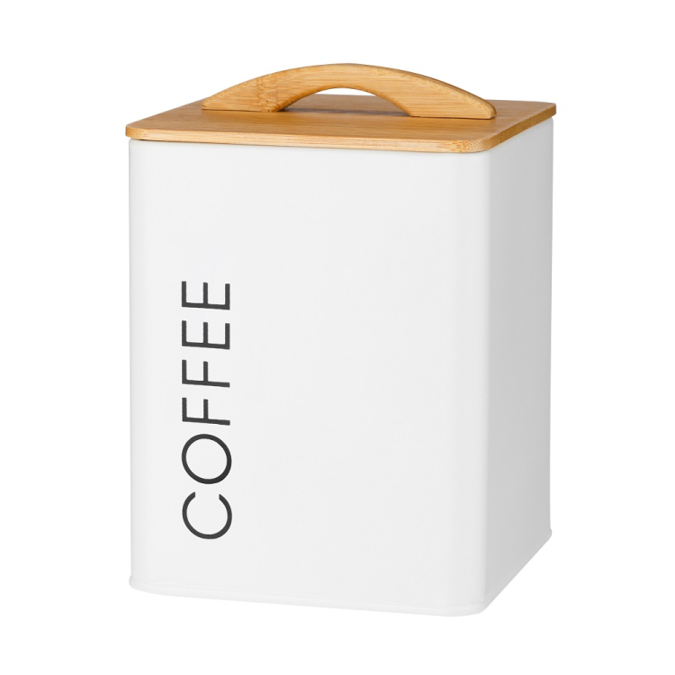 Pojemnik metalowy kwadratowy MONACO COFFE biały